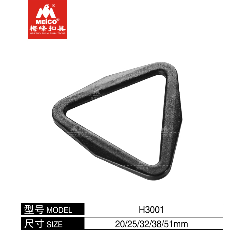 Hebilla triangular de plástico de fábrica de China Meico